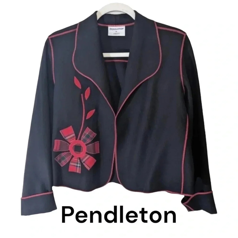 Pendleton By‎ beppa Vintage Wool Open Blazer Jacket